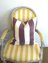 Striped cushion cover in purple