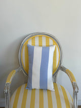 Striped cushion cover in periwinkle