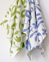 Birdie Linen Towel in Leaf