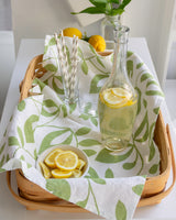 Birdie Linen Towel in Leaf