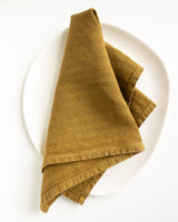 Striped Linen Napkins in Tobacco - Set of 2