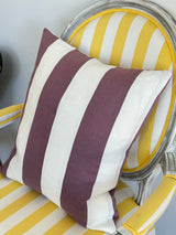 Striped cushion cover in purple