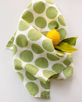Dot Linen Towel in Leaf