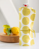 Dot Linen Towel in Lemon