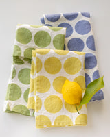 Dot Linen Towel in Leaf