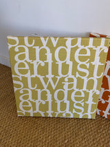 Archive design linen wall art (set of 3)
