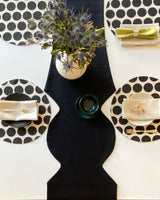 Candlestick Runner in Black Linen