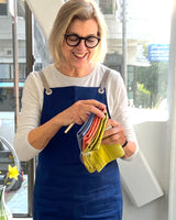 Crossback Linen Apron - Indigo