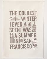 Mark Twain Coldest Winter Tea Towel
