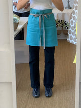SECONDS - linen mini-bistro apron in Teal