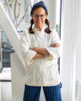 The Crossover Coat in White Irish Linen