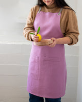Crossback Linen Apron - Lilac