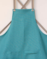Crossback Linen Apron - Teal