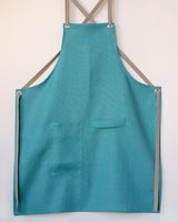 Crossback Linen Apron - Teal