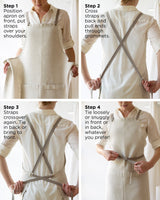 Crossback Linen Apron - Oyster