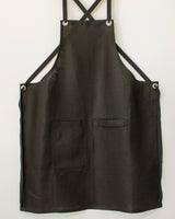 Crossback Linen Apron - Black