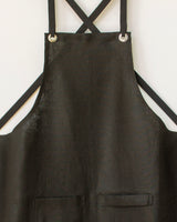 Crossback Linen Apron - Black