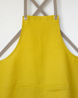 Crossback Linen Apron - Citrine
