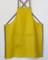 Crossback Linen Apron - Citrine