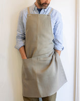 Crossback Linen Apron - Granite
