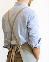 Crossback Linen Apron - Granite