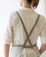 Crossback Linen Apron - Oatmeal