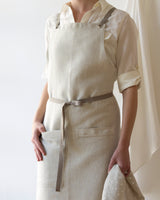 Crossback Linen Apron - Oatmeal