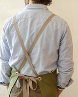 Crossback Linen Apron - Olive