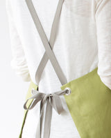 Crossback Linen Apron - Fern