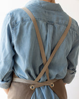 Crossback Linen Apron - Bark