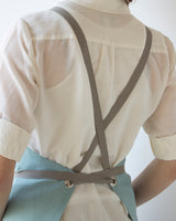 Crossback Linen Apron - Ocean