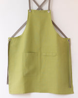 Crossback Linen Apron - Fern