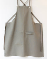 Crossback Linen Apron - Granite