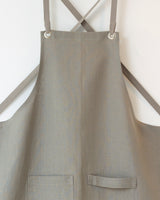 Crossback Linen Apron - Granite