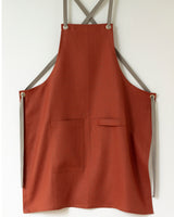 Crossback Linen Apron - Cinnamon