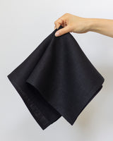 Linen Napkins in Black - Set of 4