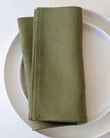 Linen Napkins in Olive - Set of 4