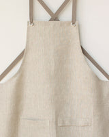 Crossback Linen Apron - Oatmeal