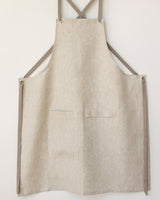 Crossback Linen Apron - Oatmeal