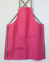 Crossback Linen Apron - Rosey