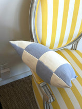 Striped cushion cover in periwinkle