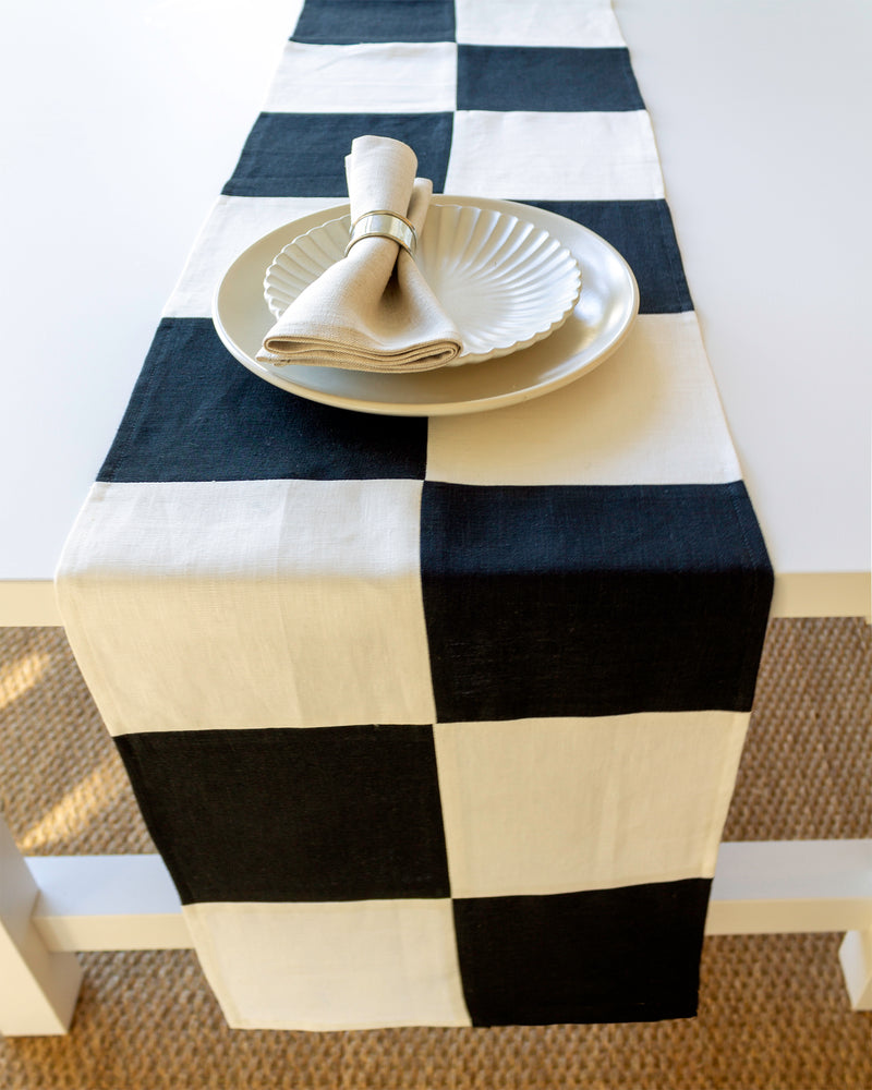 Linen Checkerboard Runner