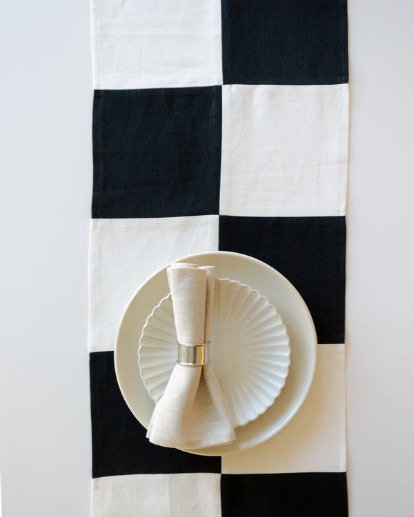 Linen Checkerboard Runner