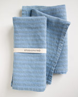 Striped Linen Napkins in French Blue - Set of 2