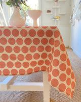 Linen Tablecloth in Rose Dot