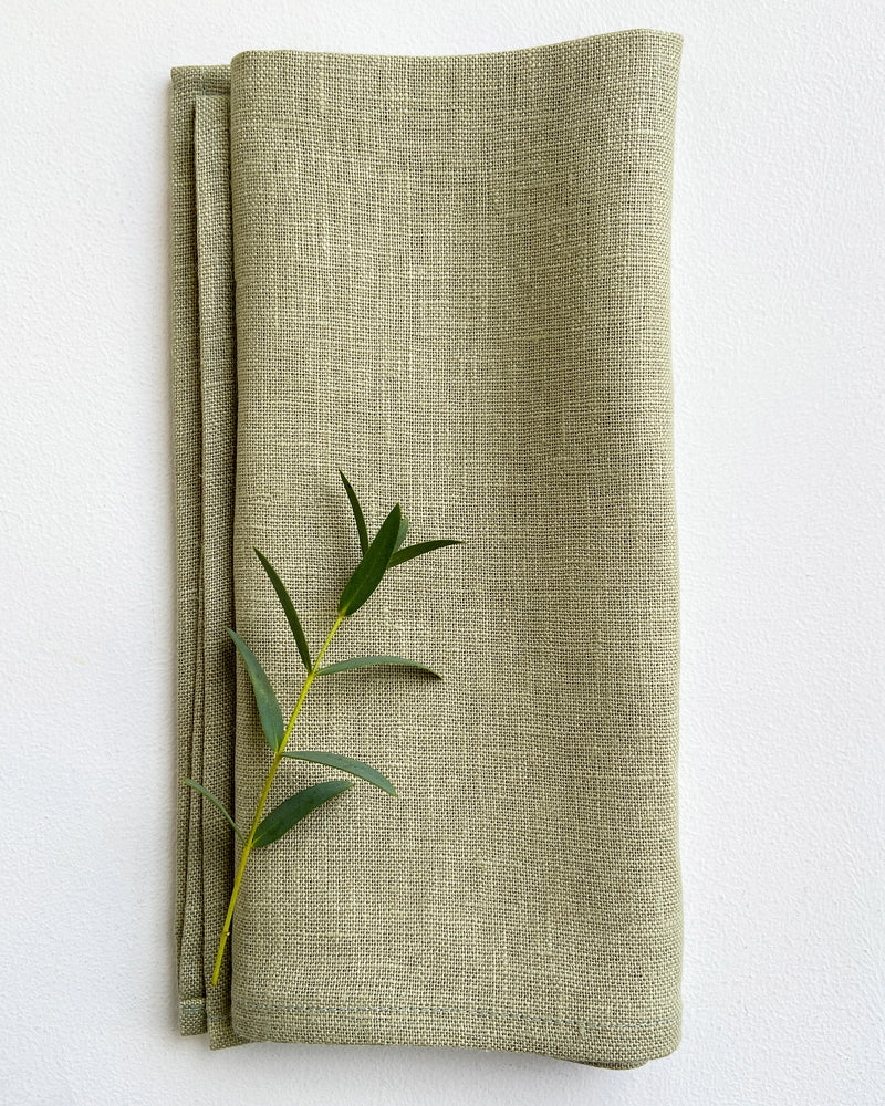 Linen Napkins in Moss - Set of 4