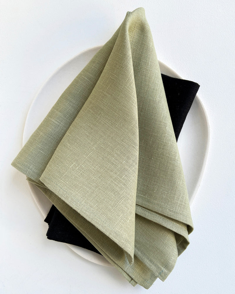 Linen Napkins in Moss - Set of 4