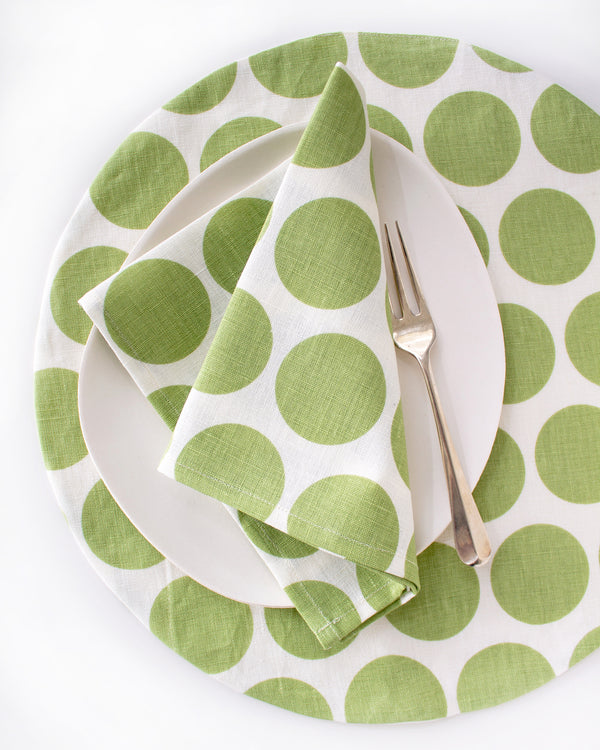 Dot Napkins in Leaf - Set of 2