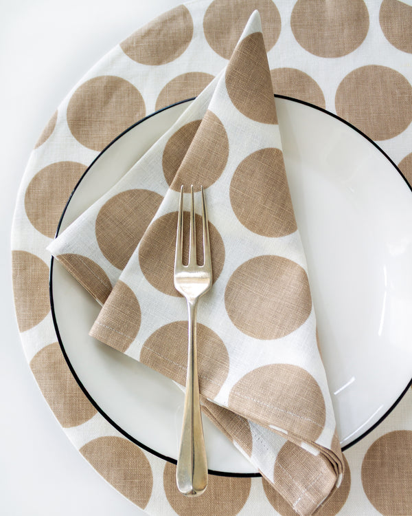 Dot Napkins in Cocoa - Set of 2