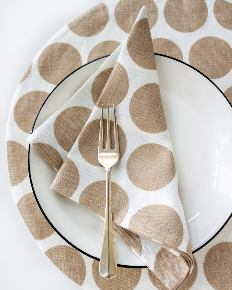 Dot Napkins in Cocoa - Set of 2